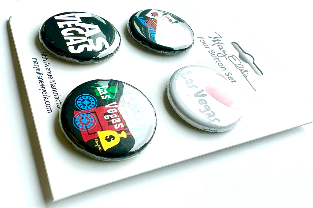 Las Vegas Set of 4 Mini Buttons