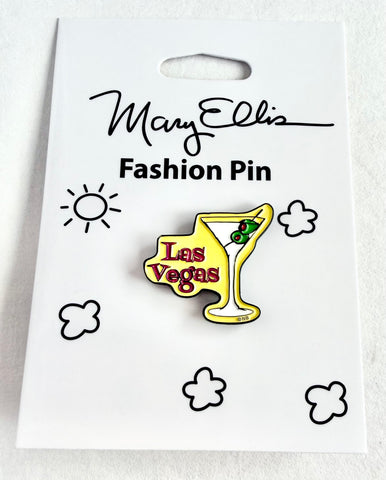 Las Vegas Martini Glass Lapel Pin