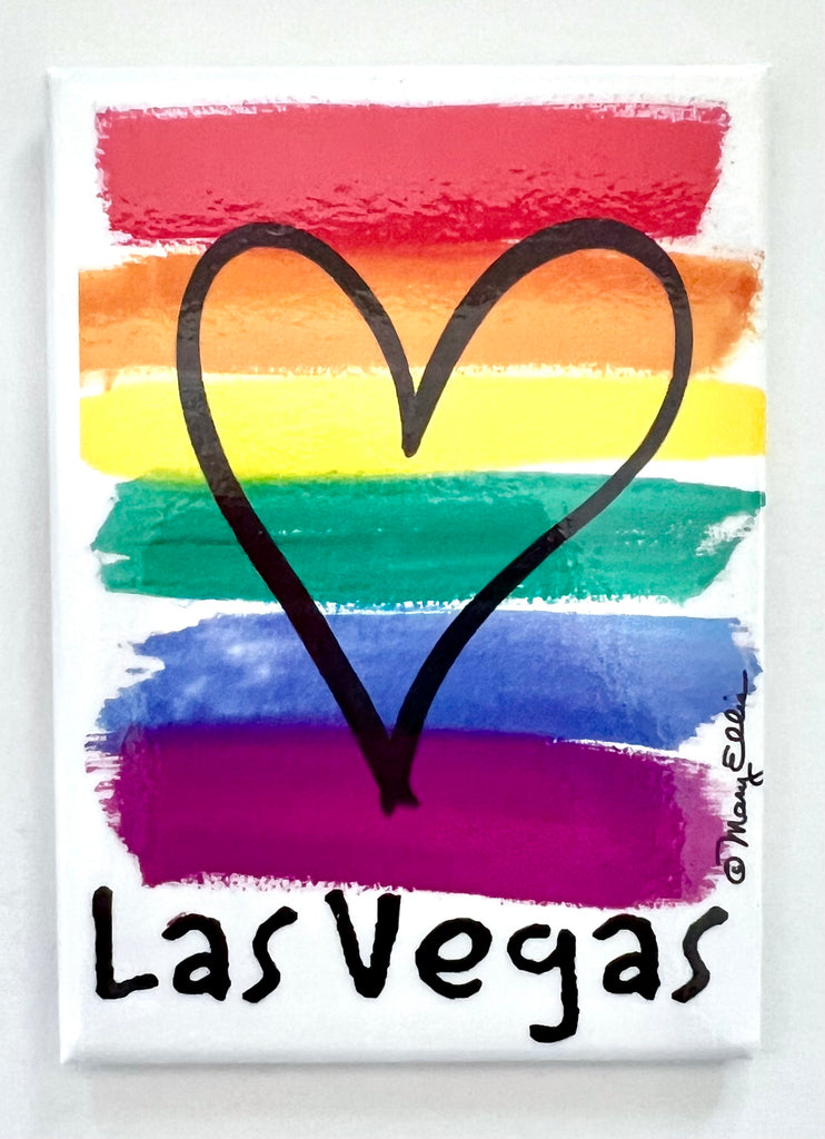 Las Vegas Rainbow Heart Magnet
