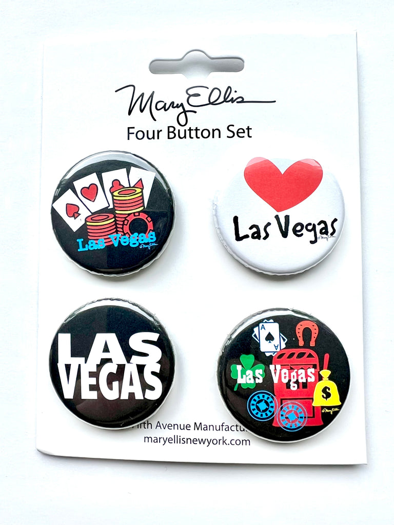 Las Vegas Set of 4 Mini Buttons
