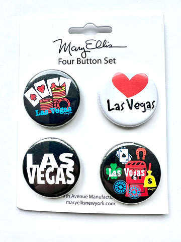 Las Vegas Set of 4 Mini Buttons