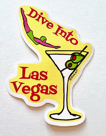 Las Vegas Dive Into Martini Sticker