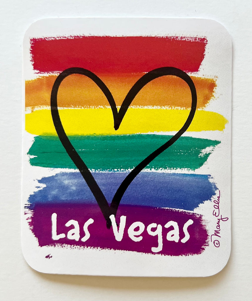 Las Vegas Sticker Rainbow Pride Heart