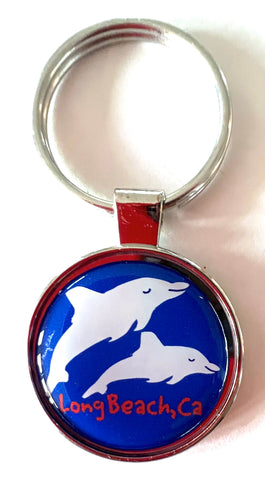 Long Beach California Dolphins Keychain
