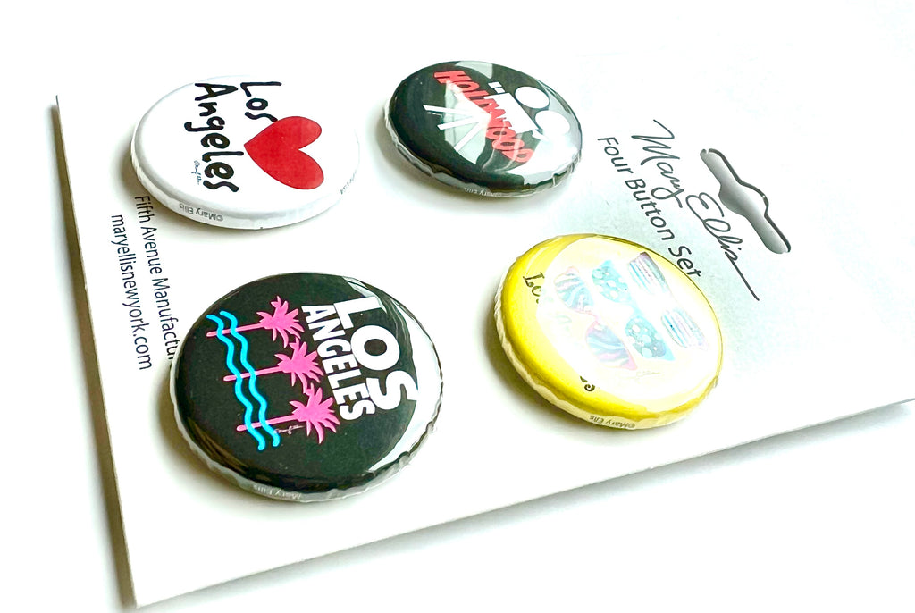 Los Angeles Set of 4 Mini Buttons