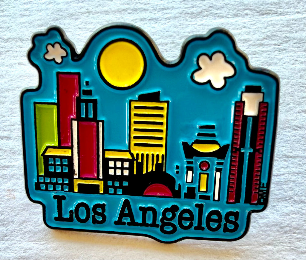 Los Angeles Skyline Enamel Lapel Pin City Souvenir