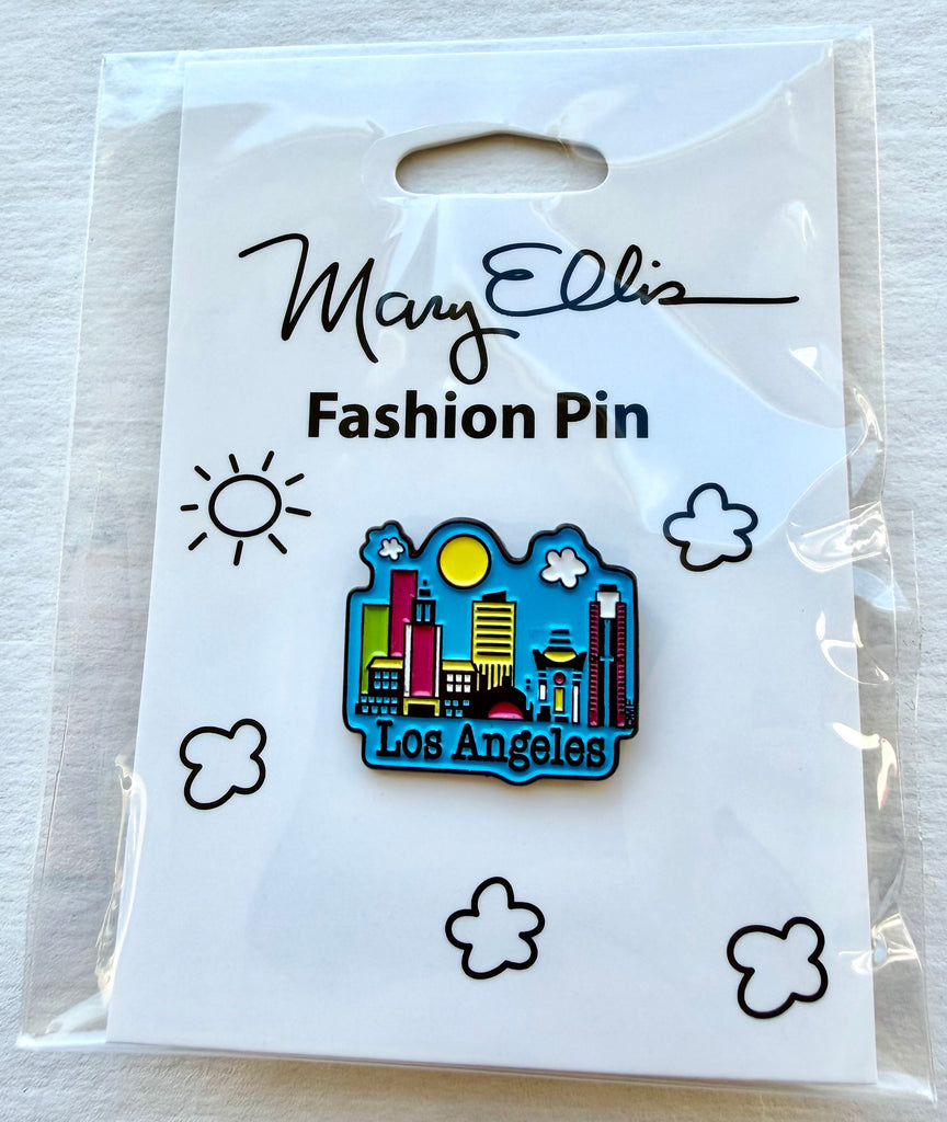 Los Angeles Skyline Enamel Lapel Pin City Souvenir