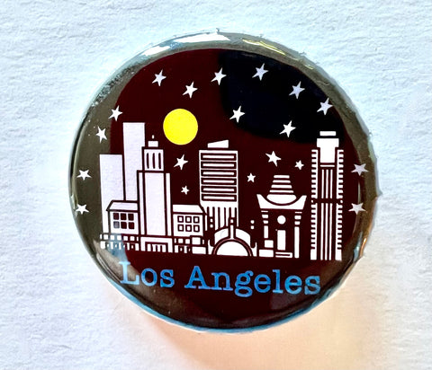 Los Angeles Night Skyline Button
