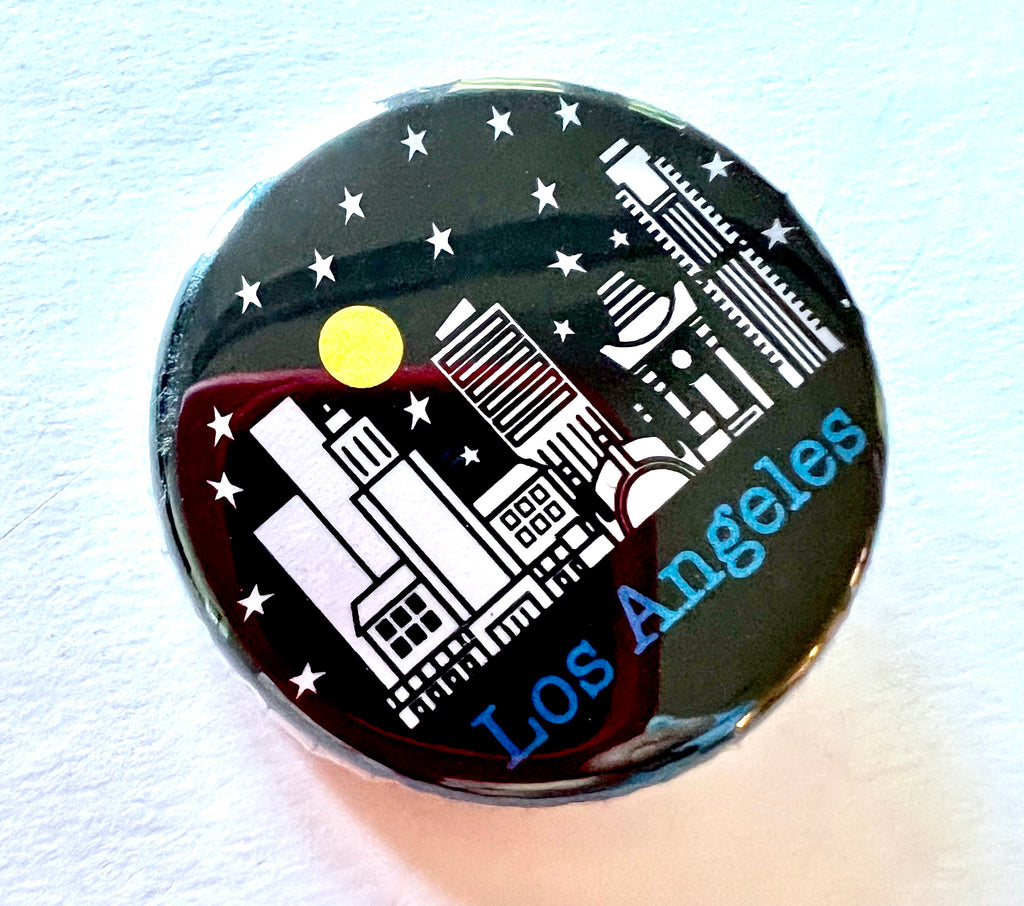 Los Angeles Night Skyline Button