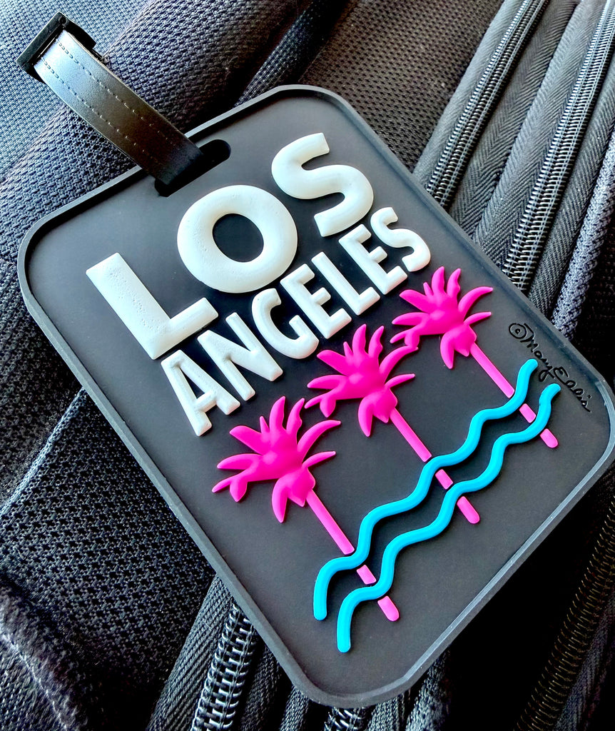 Los Angeles Palm Trees Souvenir 3-D Luggage Tag
