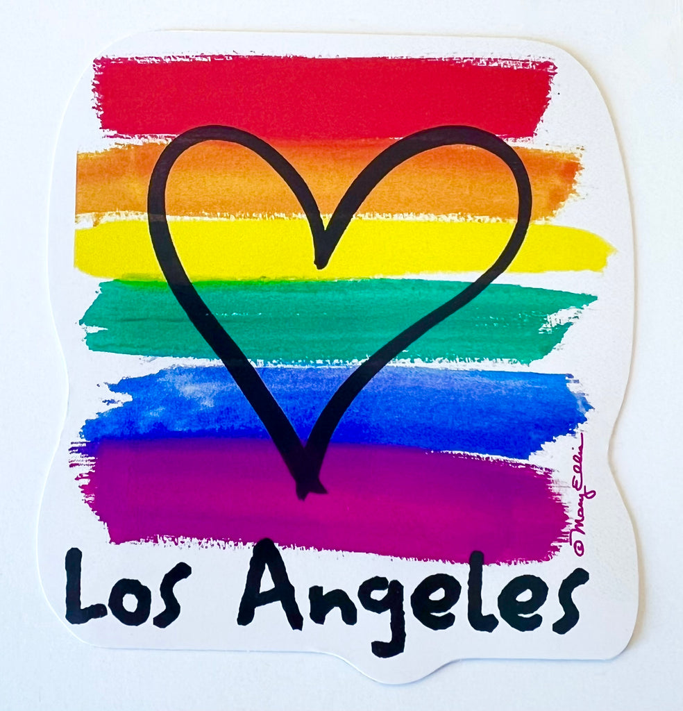 Los Angeles Rainbow Heart Sticker