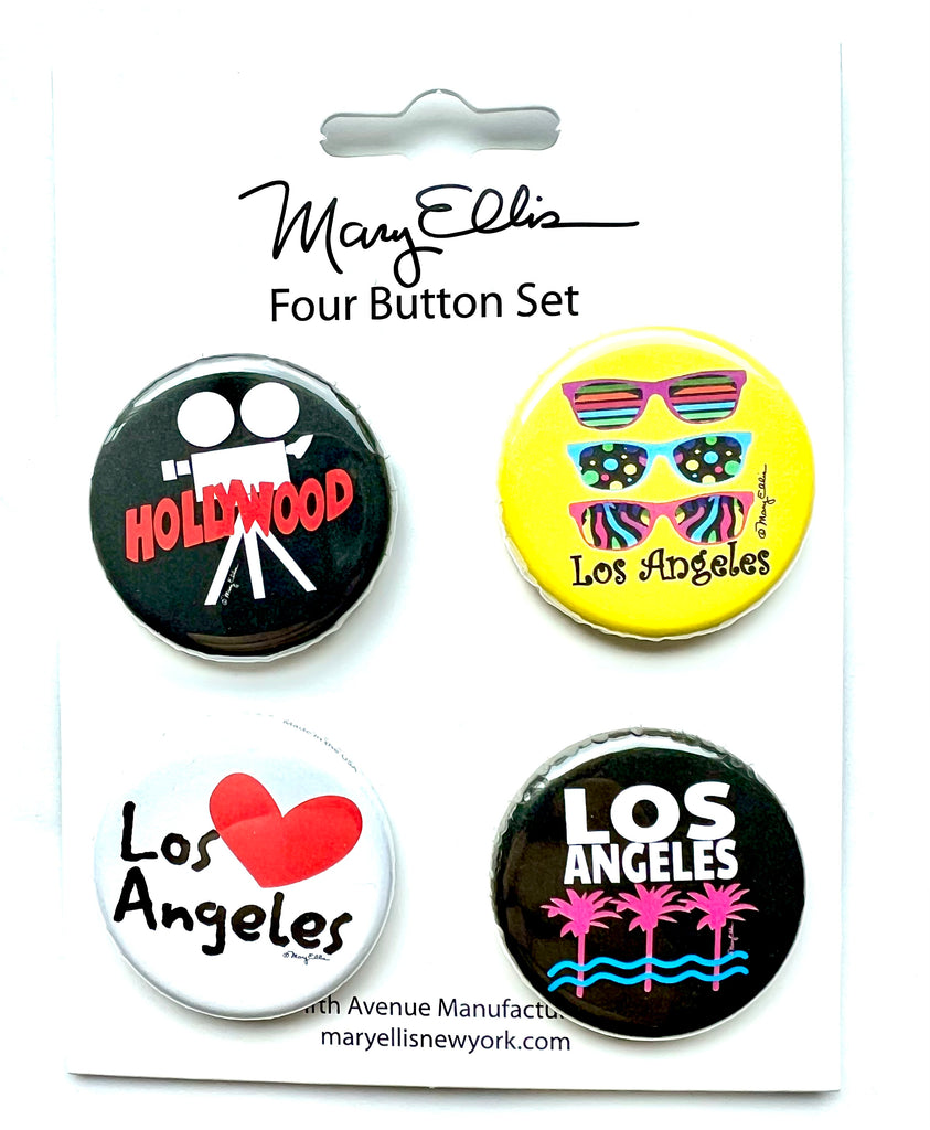 Los Angeles Set of 4 Mini Buttons