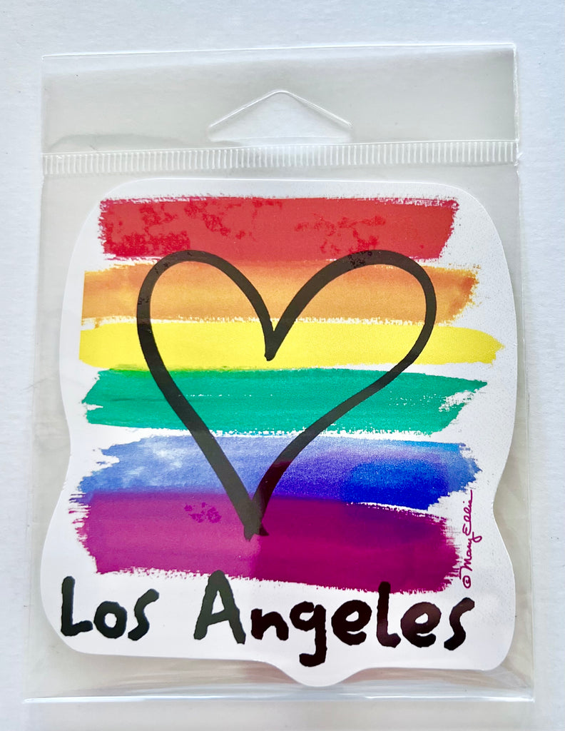 Los Angeles Rainbow Heart Sticker