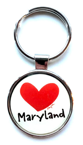 Maryland Heart Keychain