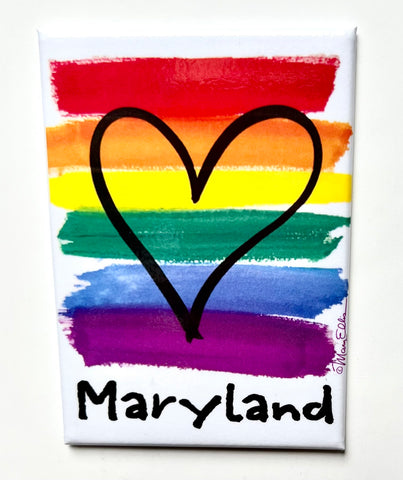 Maryland Magnet Rainbow Heart