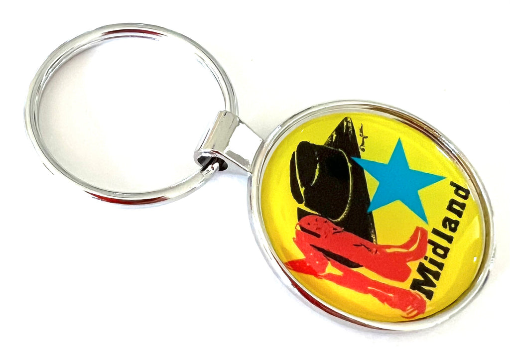 Midland Texas Keychain Boots Cowboy Hat