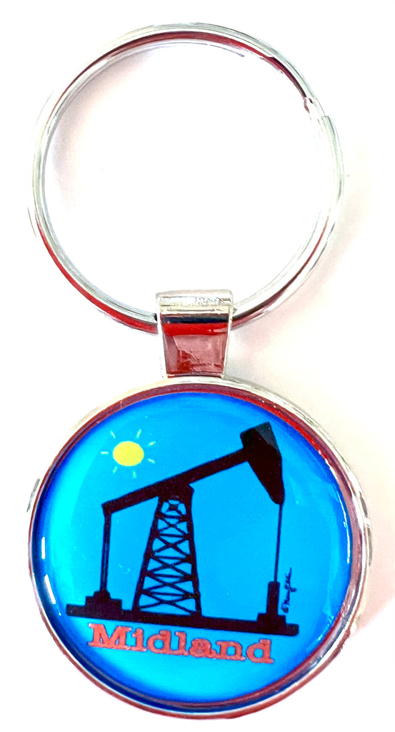Midland Texas Keychain Oil Rig