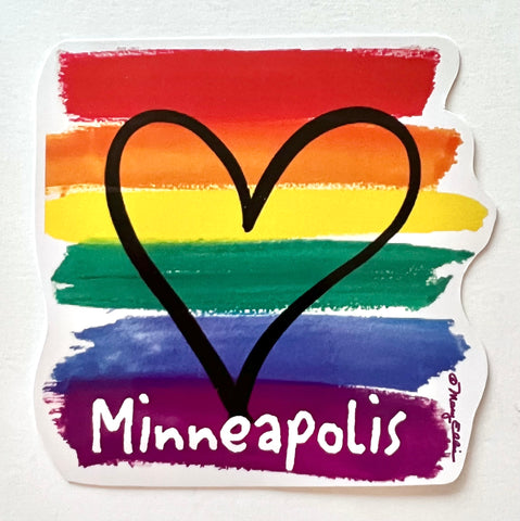 Minneapolis Rainbow Heart Sticker