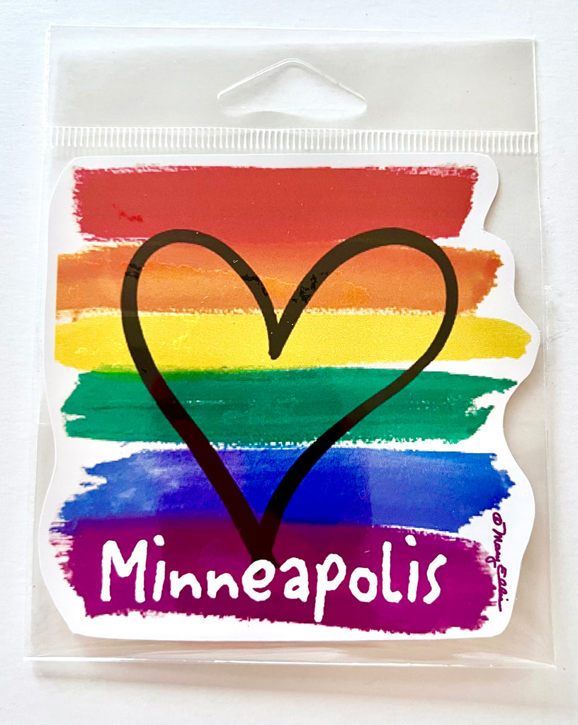 Minneapolis Rainbow Heart Sticker