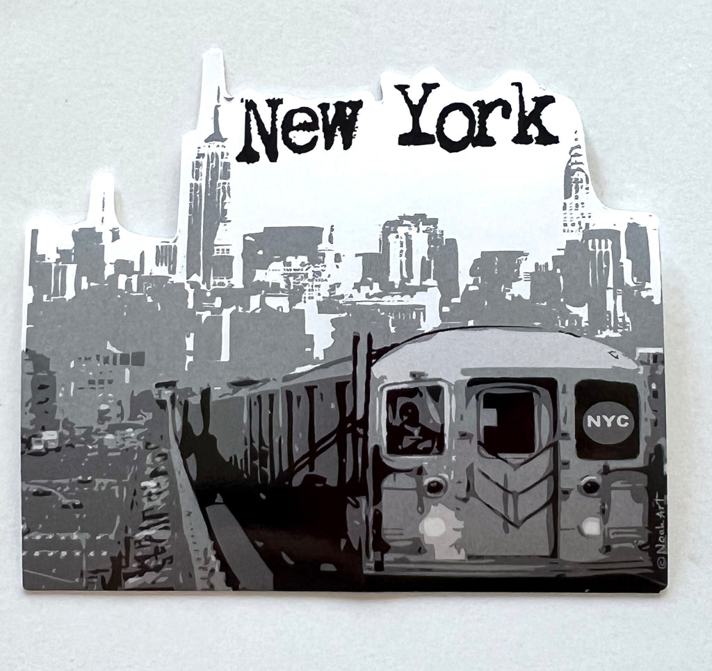 New York Giant Sticker Subway Skyline