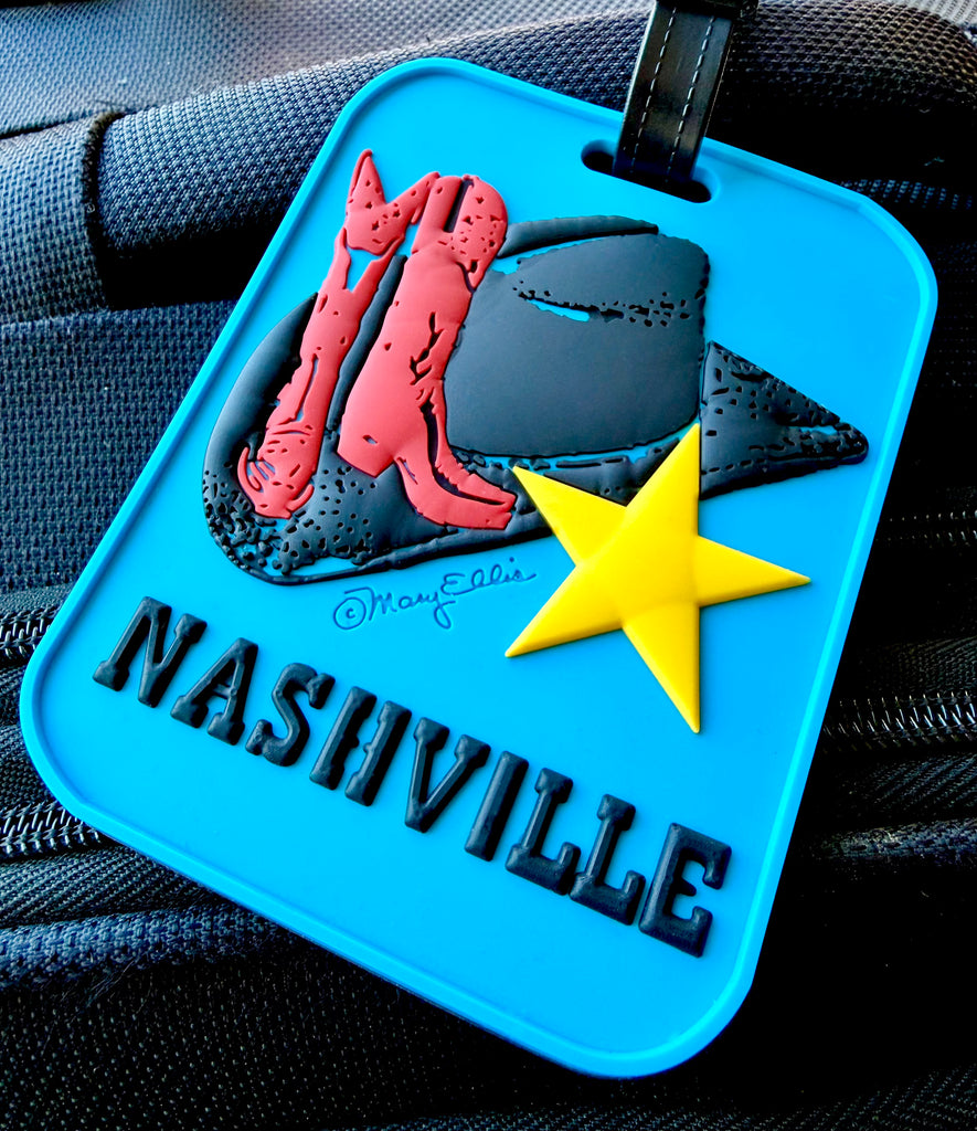 Nashville Cowboy Hat and Boots Souvenir 3-D Luggage Tag