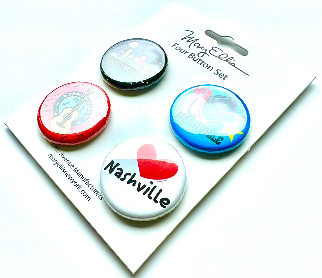 Nashville Set of 4 Mini Buttons