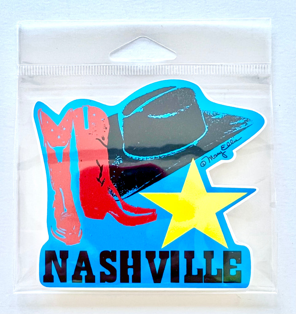 Nashville Cowboy Hat Boots Sticker