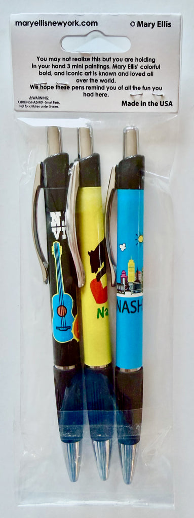 Nashville Pen Set Skyline, Bear, Banjo Guitars