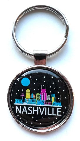 Nashville Tennessee Keychain Night Skyline