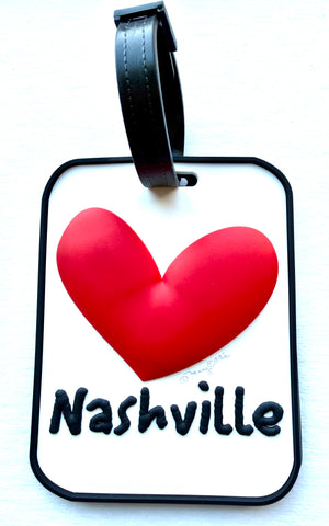 Nashville Heart  3-D Luggage Tag