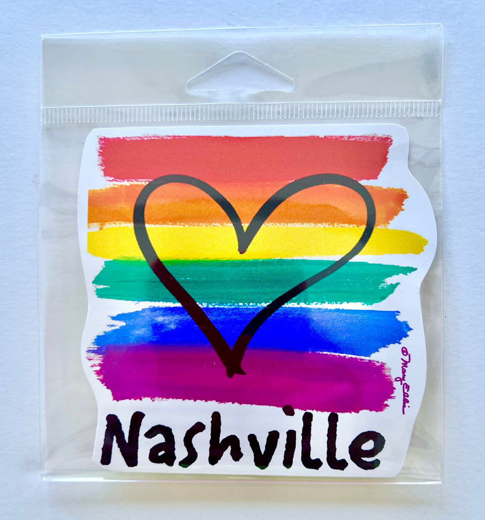 Nashville Tennessee Rainbow Heart Sticker
