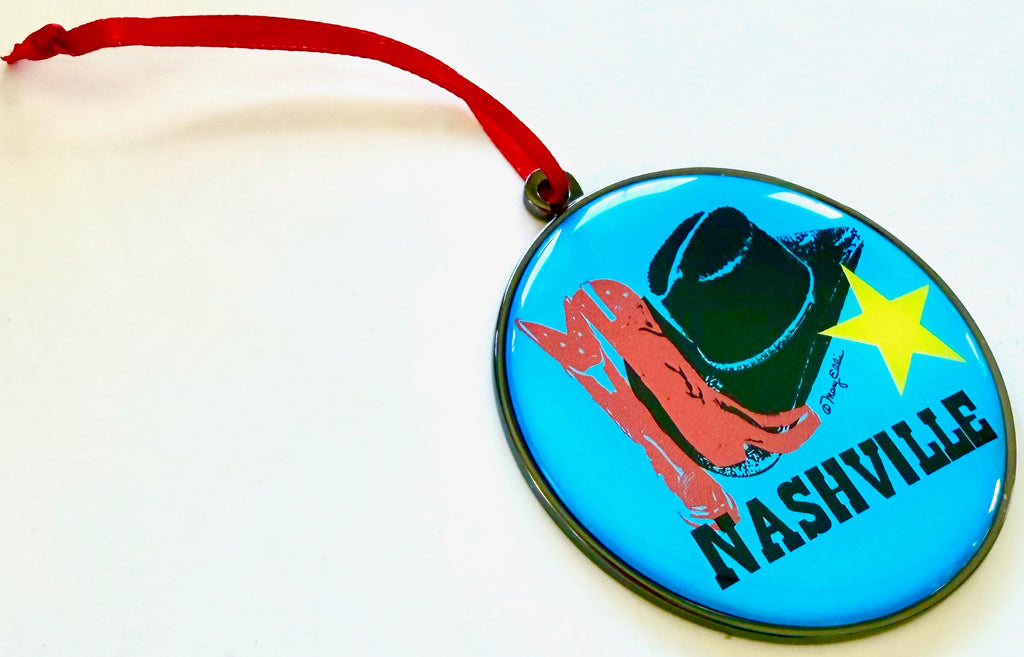 Nashville Christmas Ornament Boots Hat