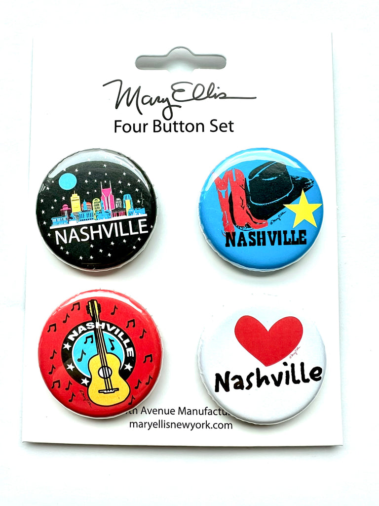 Nashville Set of 4 Mini Buttons