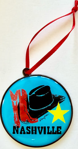 Nashville Christmas Ornament Boots Hat