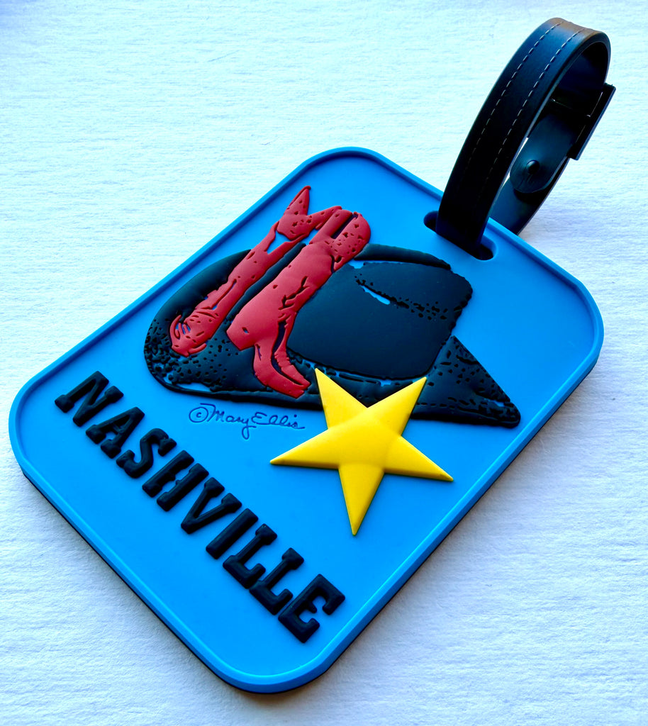 Nashville Cowboy Hat and Boots Souvenir 3-D Luggage Tag
