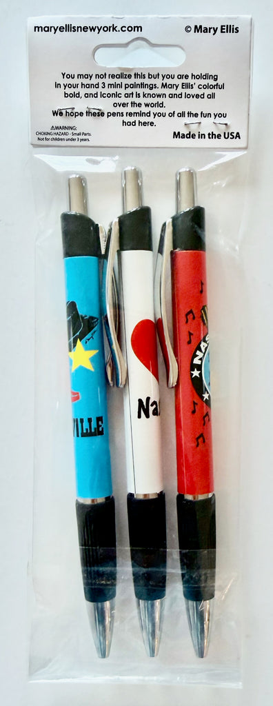 Nashville Pen Set Guitar, Heart, Boots Hat