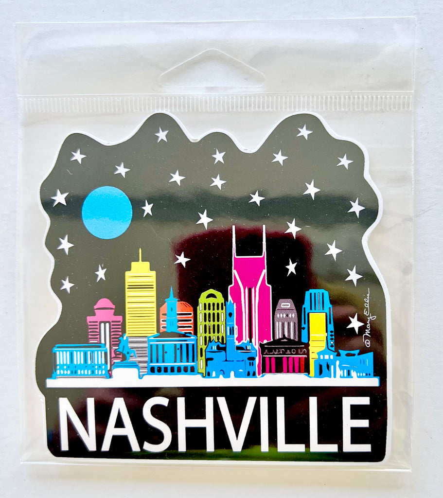 Nashville Tennessee Sticker Night Skyline