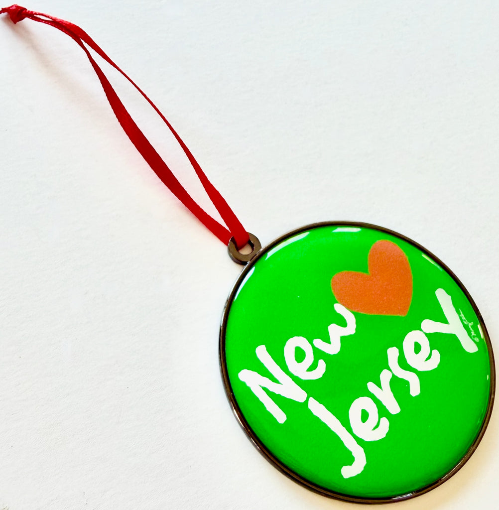 New Jersey Christmas Ornament Heart