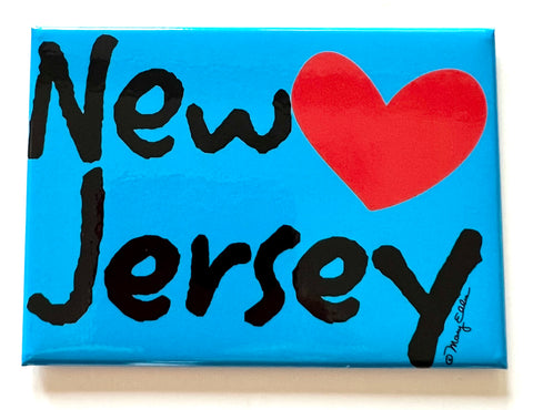 New Jersey Heart Blue Magnet