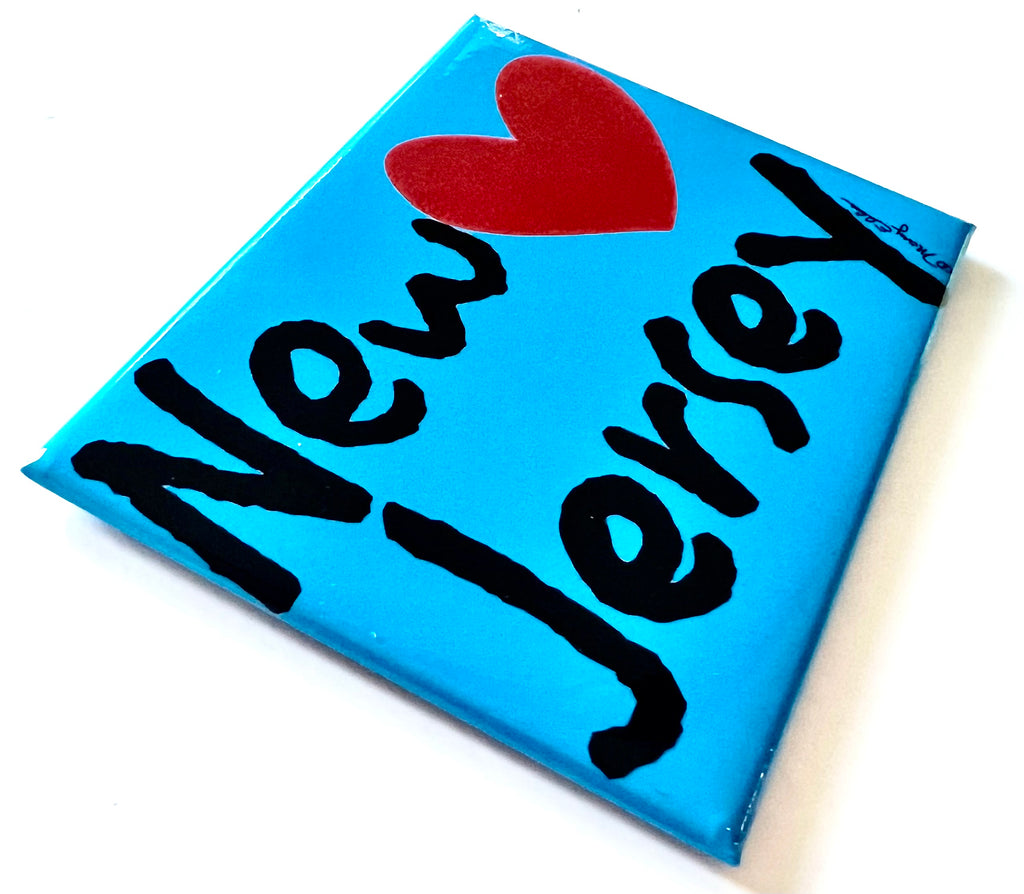 New Jersey Heart Blue Magnet