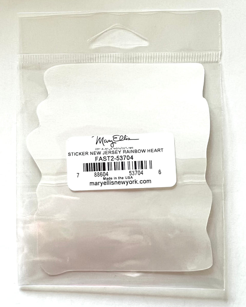 New Jersey Rainbow Heart Sticker