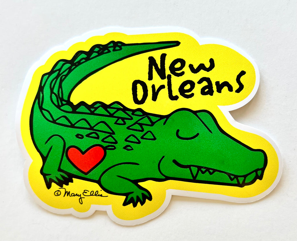 New Orleans Sticker Alligator Heart