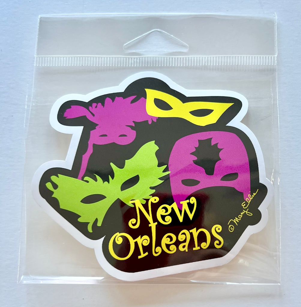 New Orleans Sticker Mardi Gras Masks