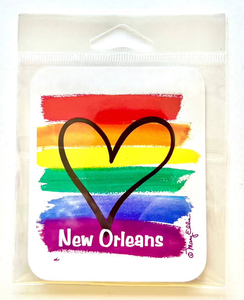 New Orleans Sticker Rainbow Pride Heart