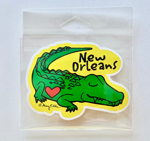 New Orleans Sticker Alligator Heart