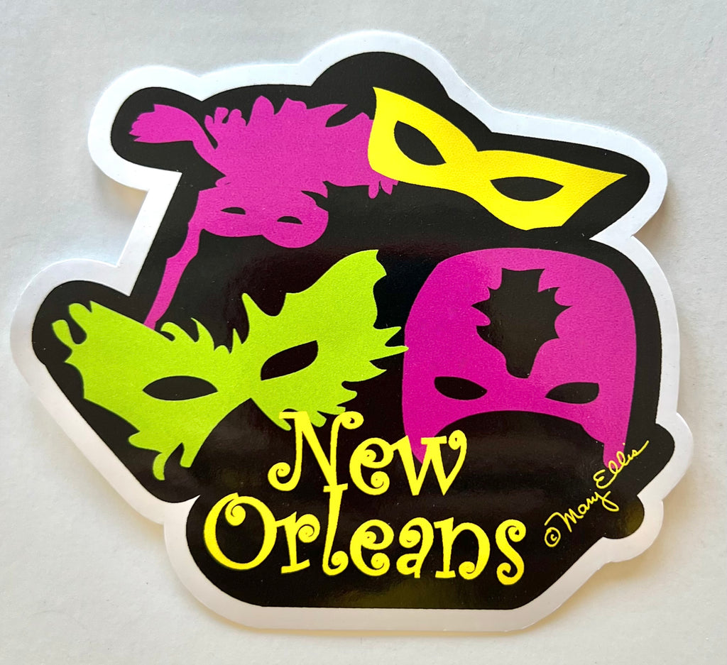 New Orleans Sticker Mardi Gras Masks