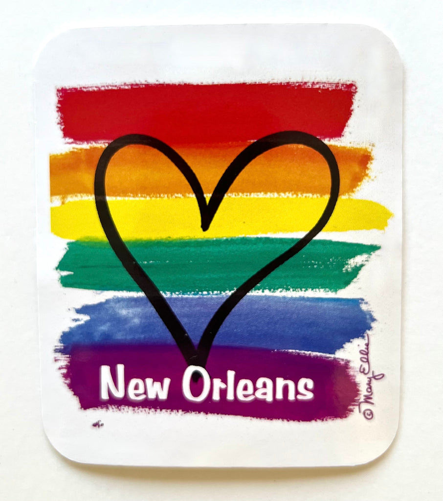 New Orleans Sticker Rainbow Pride Heart