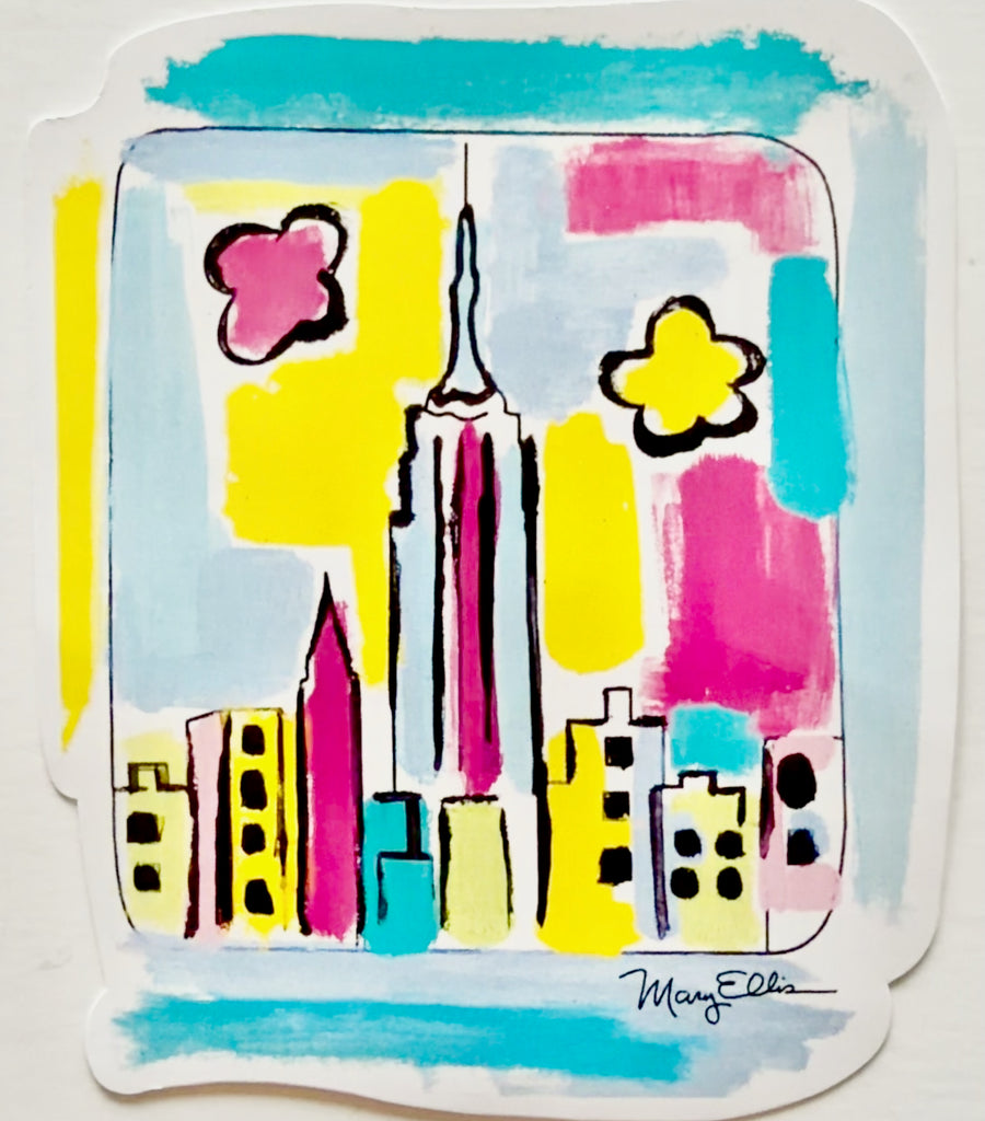 New York City Abstract Skyline Sticker