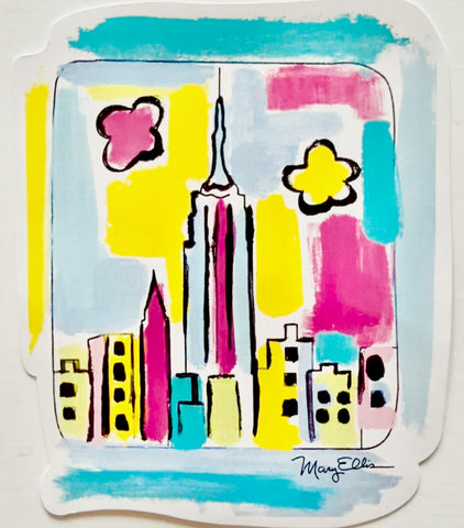 New York City Abstract Skyline Sticker