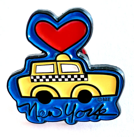 New York Taxi Heart Lapel Pin